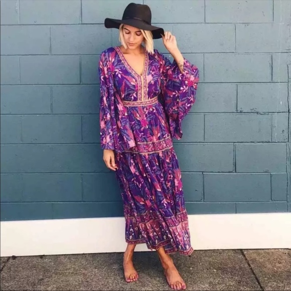 Boho Chic Floral Print Maxi Dress - Picture 2 of 11